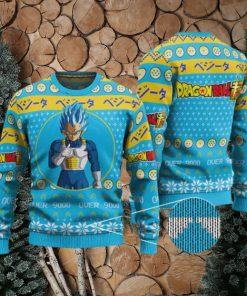 DBZ Vegeta Over 9000 Blue Ugly Christmas Sweater