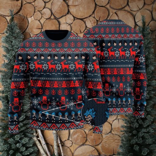 DBZ Vegeta Saiyan Pattern Ugly Christmas Sweater