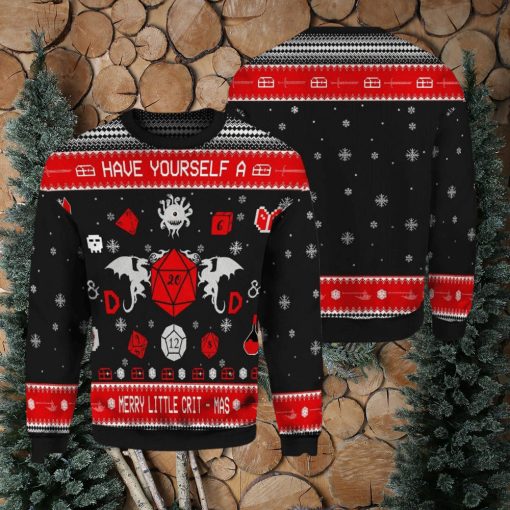 D&D Have Your Self A Merry Little CritMas Woolen Christmas Ugly Sweater