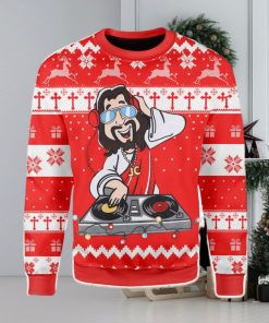 DJ Jesus Funny Party Ugly Christmas Sweater Xmas Gift Men And Women Christmas Sweater