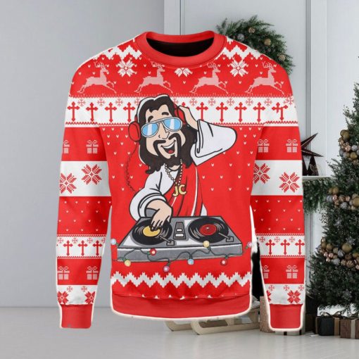 DJ Jesus Funny Party Ugly Christmas Sweater Xmas Gift Men And Women Christmas Sweater