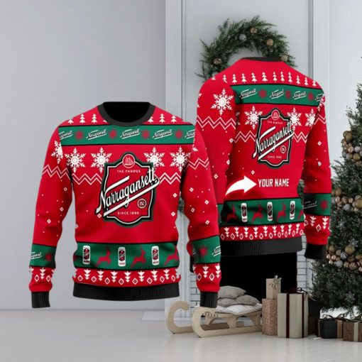 Funny Narragansett Beer Personalized Ugly Christmas Sweater 3D Printed