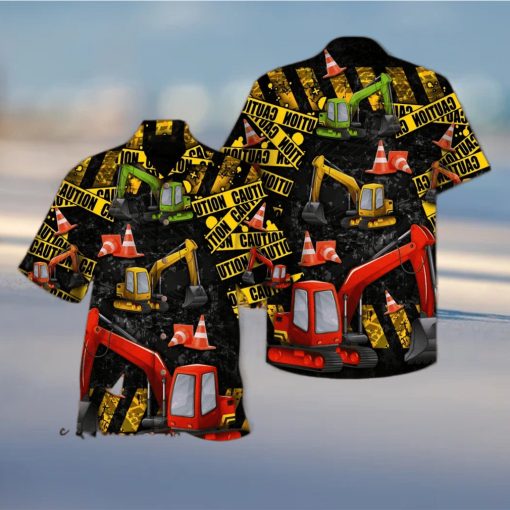 Work Hard With Excavator Aloha Hawaiian Shirts