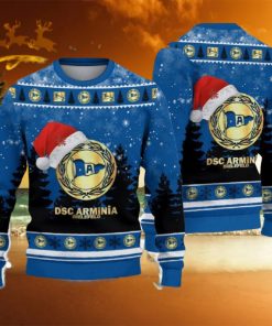 DSC Arminia Bielefeld Ugly Christmas Sweater Santa Hat Logo Tree Gift For Men And Women