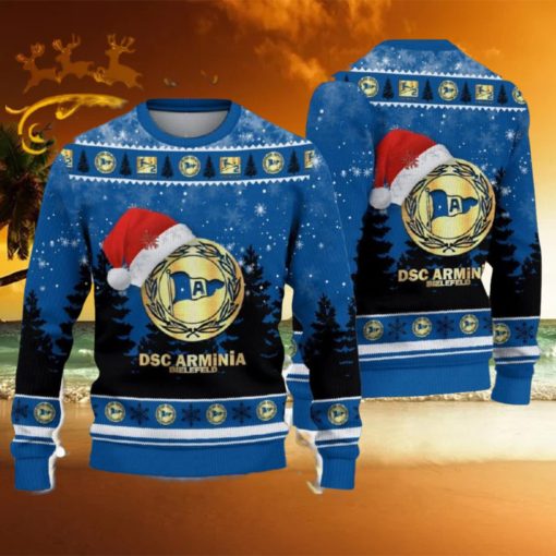 DSC Arminia Bielefeld Ugly Christmas Sweater Santa Hat Logo Tree Gift For Men And Women
