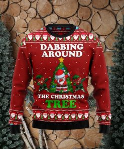 Dabbing Around The Tree Santa Claus And Goblin Ugly Christmas Sweater Gift Men Women