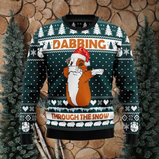 Dabbing Through The Snow Guinea Pig Ugly Christmas Sweater Gift Men Women