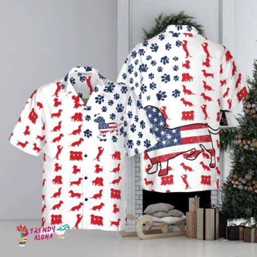 Dachshund American Flag Hawaiian Shirt