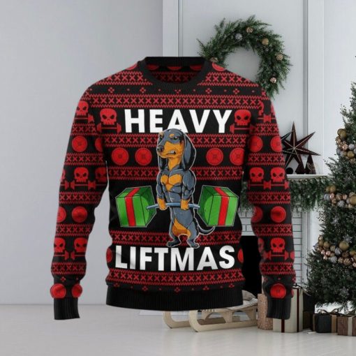 Dachshund Heavy Liftmas Ugly Sweater For Christmas