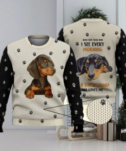 Dachshund Loves Me 3D All Over Shirts 3D Ugly Sweater Christmas Gift Sweater