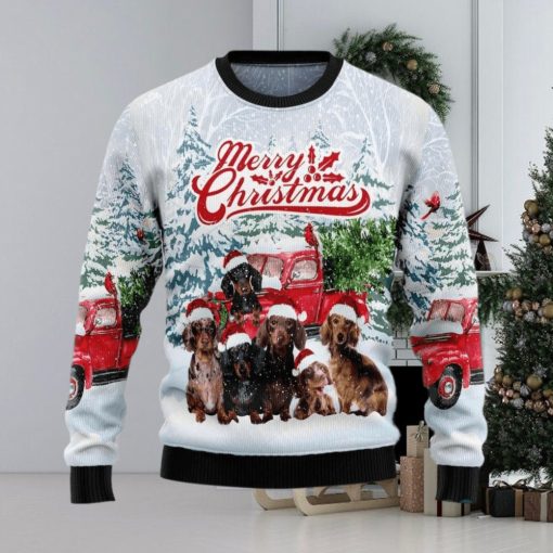 Dachshund Merry Ugly Sweater For Christmas