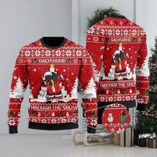 Dachshund Through The Snow Dabbing Ugly Christmas Sweater