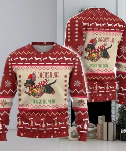 Dachshund Through The Snow Ugly Christmas Sweater Men And Women Christmas Gift Sweater