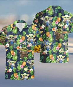 Dairy Queen Baby Yoda Pineapple Tropical Hawaiian Shirt And Shorts Aloha Summer Gift For Men And Women