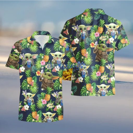 Dairy Queen Baby Yoda Pineapple Tropical Hawaiian Shirt And Shorts Aloha Summer Gift For Men And Women