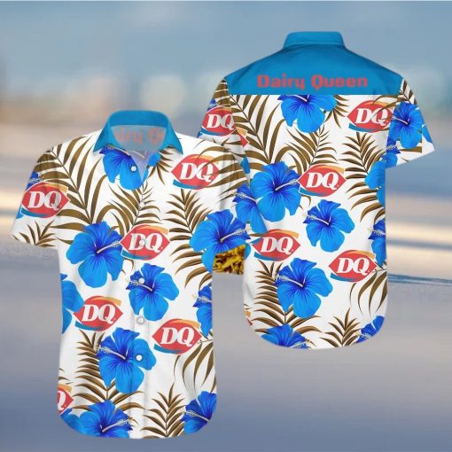 Dairy Queen Tropical Flower Aloha Hawaiian Shirts