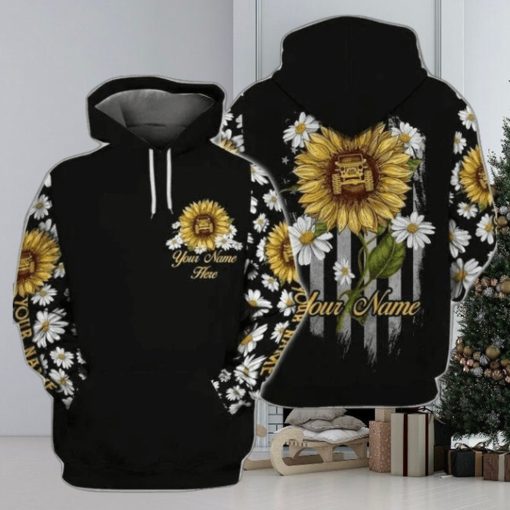 Daisy And Sun Flower Custom Name 3d All Over Print Hoodie