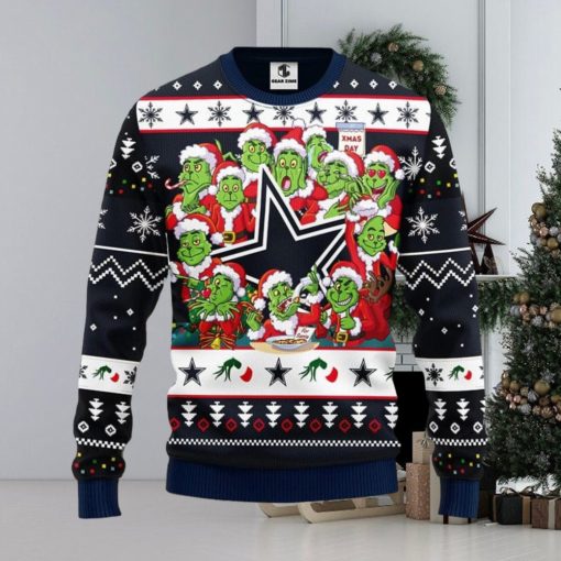 Dallas Cowboys 12 Grinch Xmas Day Xmas Ugly Christmas Sweater Best Christmas Gift Ideas