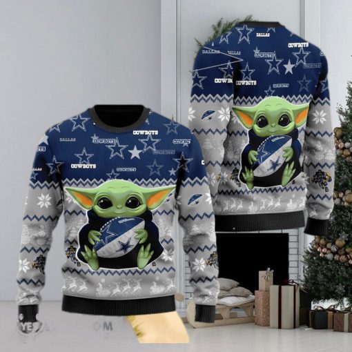 Dallas Cowboys Baby Yoda Shirt For American Football Fans Christmas Ugly Sweater Gift Holiday