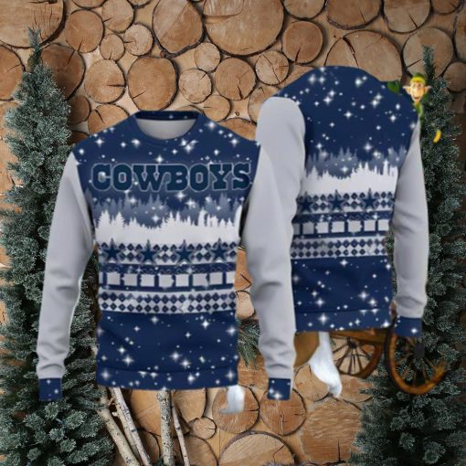 Dallas Cowboys Christmas Forrest Pattern Ugly Christmas Sweater Unique Gift For Men And Women