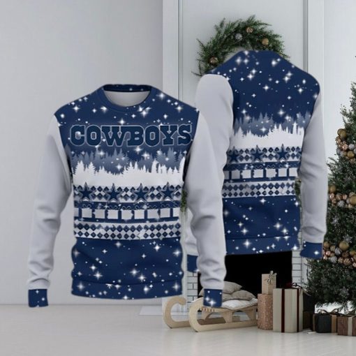 Dallas Cowboys Christmas Forrest Pattern Ugly Christmas Sweater