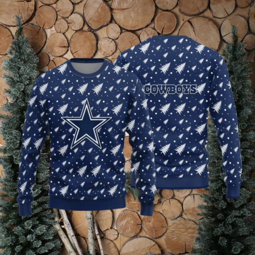 Dallas Cowboys Christmas Pine Tree Patterns Pattern Knitted Sweater