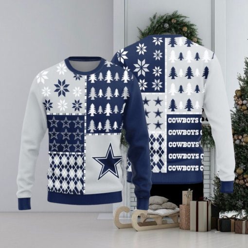 Dallas Cowboys Christmas Pine Trees Pattern New Style Knitted Sweater