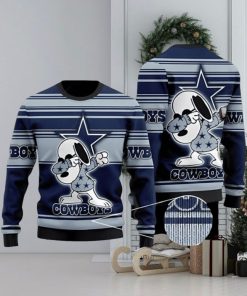 Dallas Cowboys Dabbing Snoopy Ugly Christmas Sweater 3D Printed Men And Women Holiday Gift Holiday