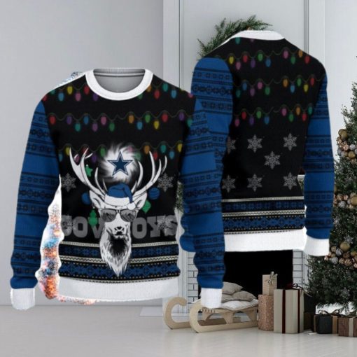 Dallas Cowboys Deer Funny Ugly Christmas Sweater 3D Gift For Fans