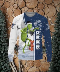 NFL Dallas Cowboys Funny Grinch Christmas Ugly 3D Sweater For Men