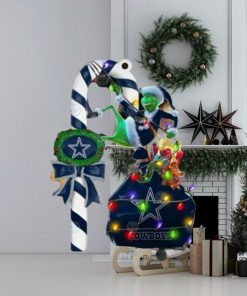 Dallas Cowboys Grinch Candy Cane Christmas Ornament