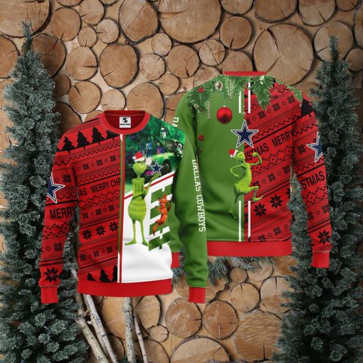 Dallas Cowboys Grinch & Scooby Doo Christmas Ugly Sweater