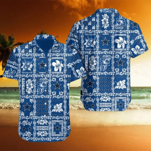 Dallas Cowboys Hawaiian Shirt Hibiscus Flowers Pattern Gift For Beach Trip