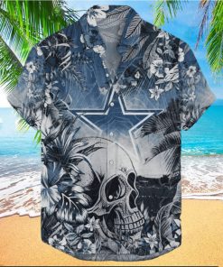 Dallas Cowboys Hawaiian Shirt Skull Tropical Flower Pattern All Over Print