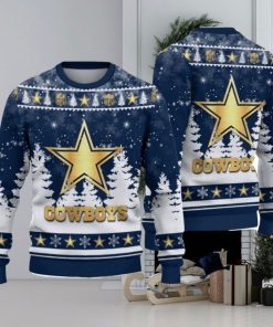 Dallas Cowboys Logo Wearing Santa Hat Christmas Gift Ugly Christmas Sweater Christmas Gift Ideas