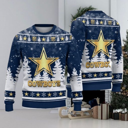 Dallas Cowboys Logo Wearing Santa Hat Christmas Gift Ugly Christmas Sweater Christmas Gift Ideas