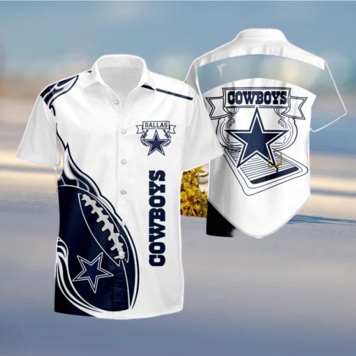 Dallas Cowboys Mens Fireball Summer Hawaiian Shirt And Short