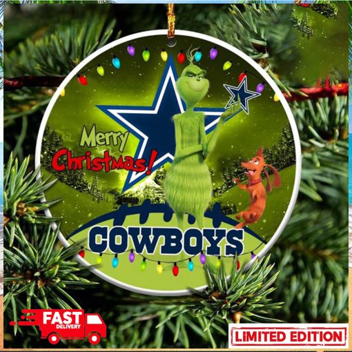 Dallas Cowboys NFL Funny Grinch Christmas Ornament