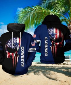 Dallas Cowboys NFL US Flag Skull Team 3D Printed Hoodie