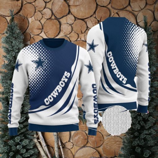 Dallas Cowboys Over Print Full 3D KNITTED Sweater Gift For Men And Women