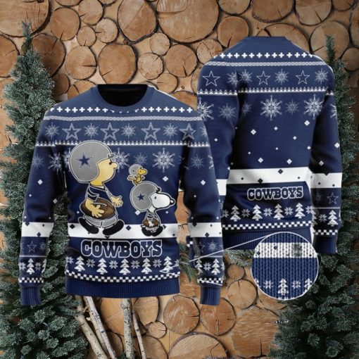 Dallas Cowboys Peanuts Snoopy Charlie Brown Knitting Pattern 3D Print Ugly Sweater