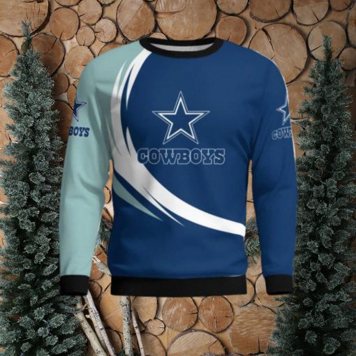 Dallas Cowboys Simple Vintage 3D Sweater Christmas Gift For Fans