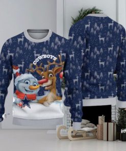 Dallas Cowboys Snowman Reindeer Ugly Christmas Sweater 3D Gift For Fans