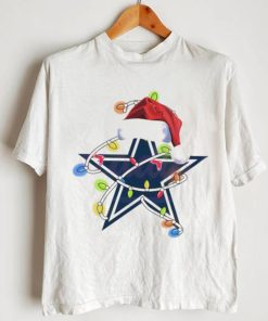 Dallas Cowboys With Santa Hat And Christmas Light Shirt