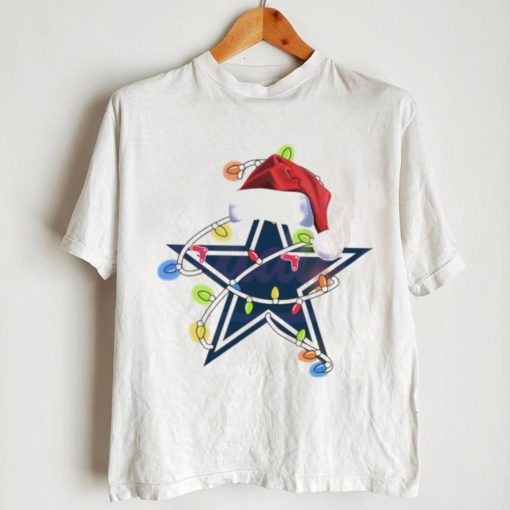 Dallas Cowboys With Santa Hat And Christmas Light Shirt