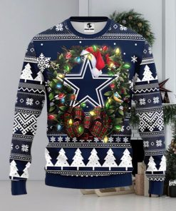 Dallas Cowboys Wreath Ugly Christmas Sweater Xmas 3D Printed Christmas Sweater Gift