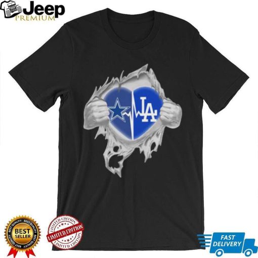 Dallas Cowboys and Los Angeles Dodgers inside me shirt