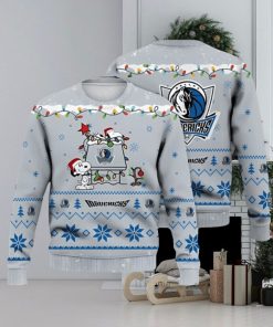 Dallas Mavericks Snoopy Christmas Light Woodstock Snoopy Ugly Christmas Sweater 3D Printed Men And Women Holiday Gift