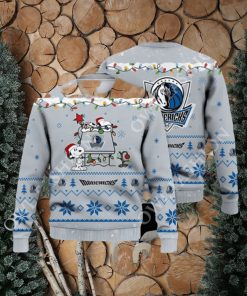 Dallas Mavericks Snoopy Christmas Light Woodstock Ugly Christmas Sweater Jumper