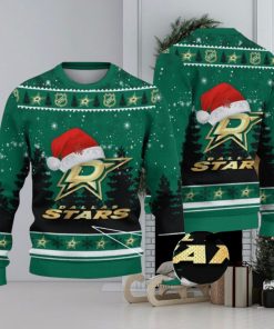 Dallas Stars Logo Wearing Santa Hat Christmas Gift Ugly Christmas Sweater Christmas Gift Ideas